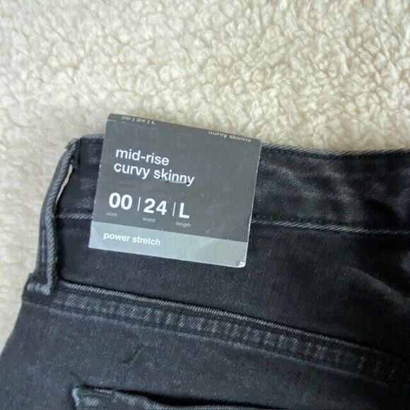 Women's Size 00/24/L Mossimo Denim Mid Rise Jegging Black Jeans Power Stretch - Picture 7 of 15